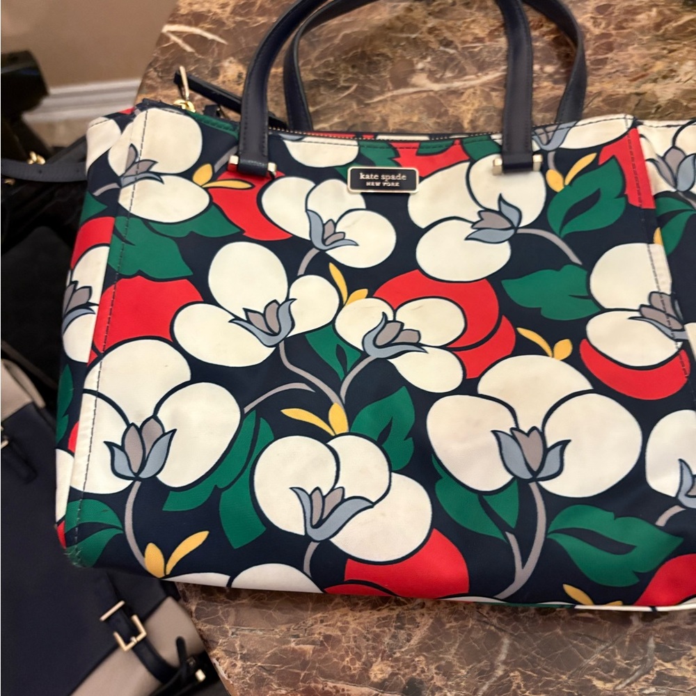 Kate Spade Navy Floral Tote Bag